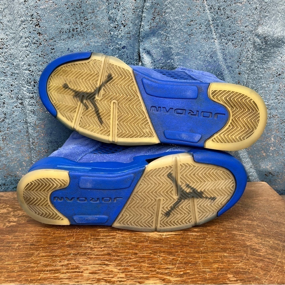 Air Jordan 5 Retro Blue Suede Size 6.5 Youth - Picture 7 of 8
